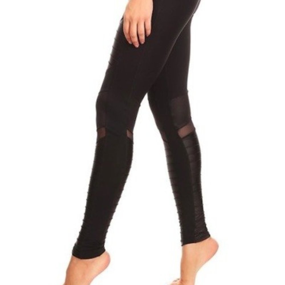 NWT Black knit mesh leggings - Picture 7 of 15
